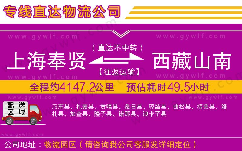 上海奉賢區(qū)到西藏山南地區(qū)物流公司