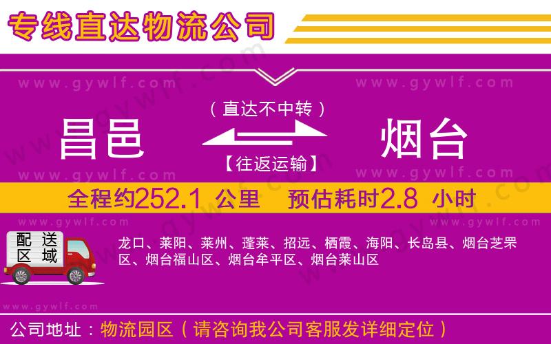 昌邑到煙臺物流公司