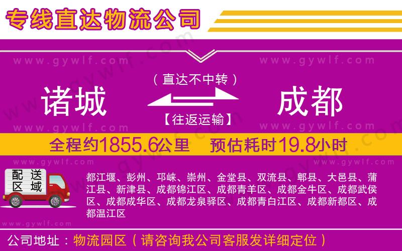 諸城到成都物流公司