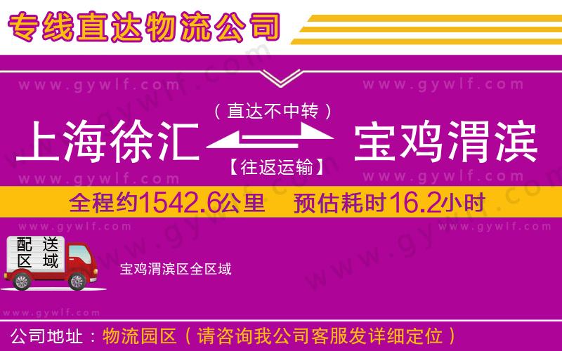 上海徐匯區(qū)到寶雞渭濱區(qū)物流公司