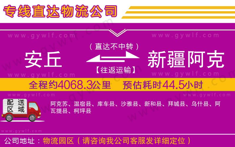 安丘到新疆阿克蘇地區(qū)物流公司