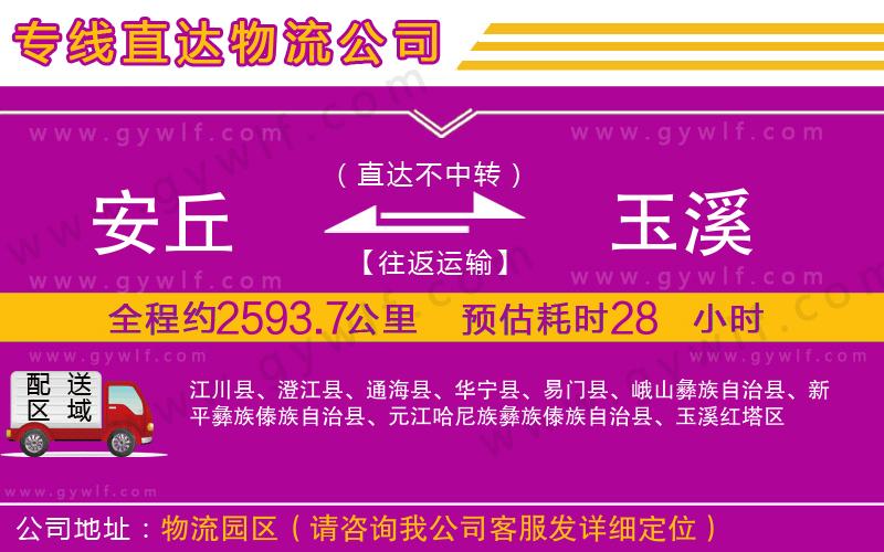 安丘到玉溪物流公司