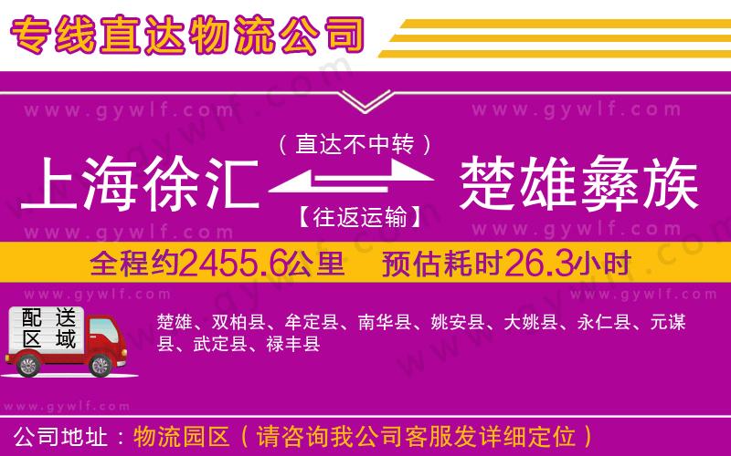 上海徐匯區(qū)到楚雄彝族自治州物流公司