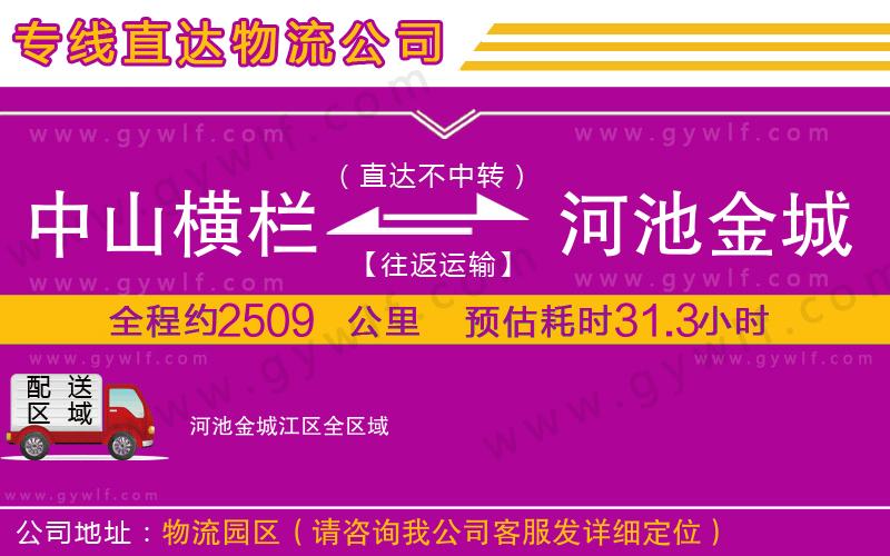 中山橫欄到河池金城江區(qū)物流公司