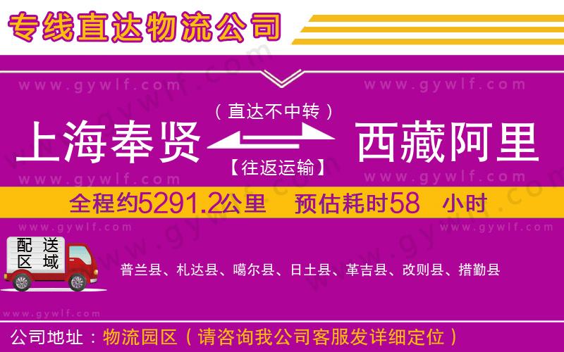 上海奉賢區(qū)到西藏阿里地區(qū)物流公司